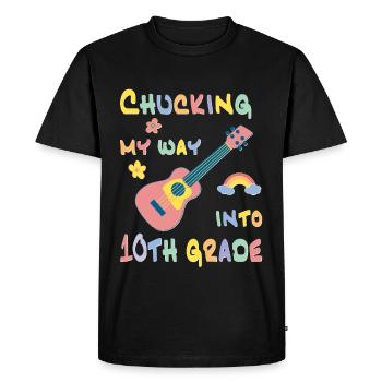 Chucking my way into 10th grade - Men's Premium Organic T-Shirt - black - Front - Nico (187cm)