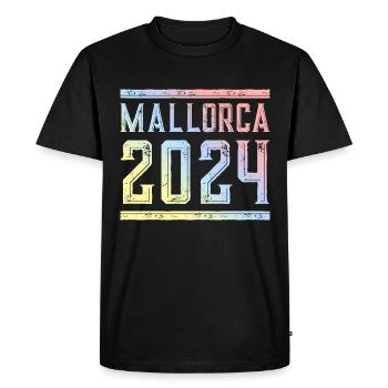 Majorque 2024 Coloré - T-shirt Premium bio Homme - noir - Devant - Nico (187cm)