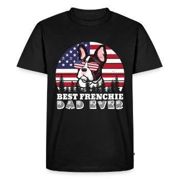 Meilleur papa Frenchie de tous les temps Français Bulldog Papa - T-shirt Premium bio Homme - noir - Devant - Nico (187cm)