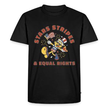 Terre de la liberté à cause des braves - T-shirt Premium bio Homme - noir - Devant - Nico (187cm)