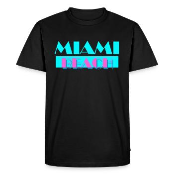 Miami Beach - Men's Premium Organic T-Shirt - black - Front - Nico (187cm)