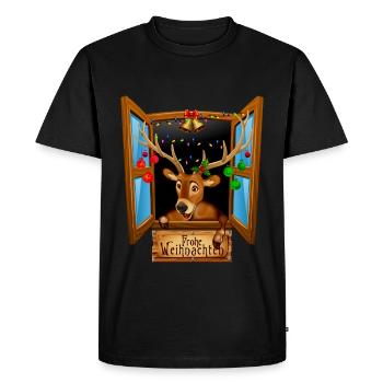 Idée cadeau de Noël renne! Joyeux Noël - T-shirt Premium bio Homme - noir - Devant - Nico (187cm)