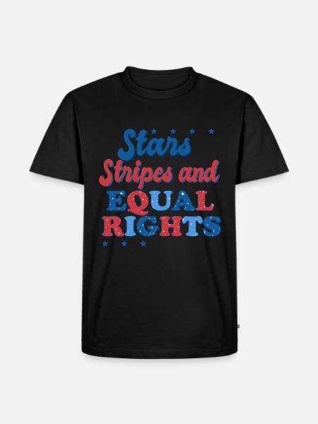 Rayures étoilées et égalité - T-shirt Premium bio Homme - noir