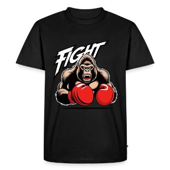 Boxing Gorilla - Men's Premium Organic T-Shirt - black - Front - Nico (187cm)