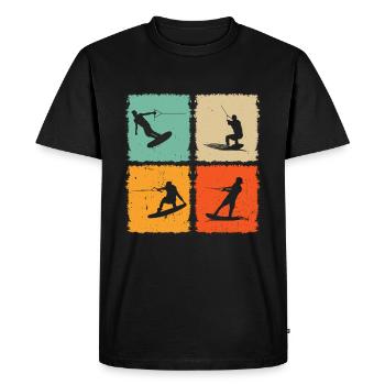 Wakesurfing Wakeboarding Wakeboarder Wakesurfing - Men's Premium Organic T-Shirt - black - Front - Nico (187cm)