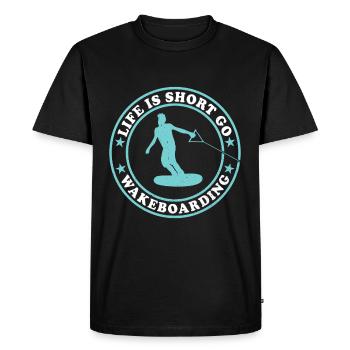 La vie est courte go Wakeboard Wakeboarder - T-shirt Premium bio Homme - noir - Devant - Nico (187cm)