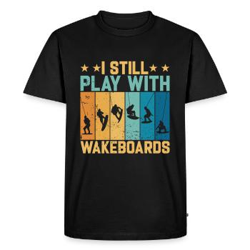 Je joue toujours avec des wakeboards - Wakeboarder amusant - T-shirt Premium bio Homme - noir - Devant - Nico (187cm)