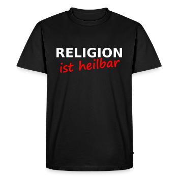 La religion est curable - T-shirt Premium bio Homme - noir - Devant - Nico (187cm)