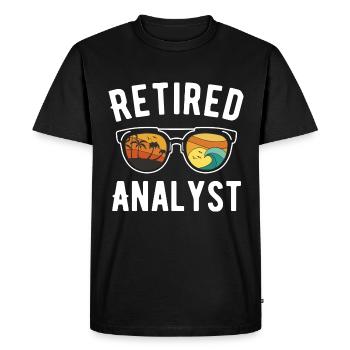 Ambiance de lunettes de plage d’un analyste à la retraite - T-shirt Premium bio Homme - noir - Devant - Nico (187cm)