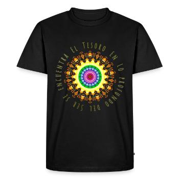 Le Trésor - T-shirt Premium bio Homme - noir - Devant - Nico (187cm)