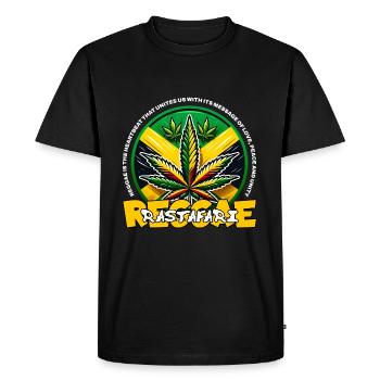 Reggae Emblem - Men's Premium Organic T-Shirt - black - Front - Nico (187cm)