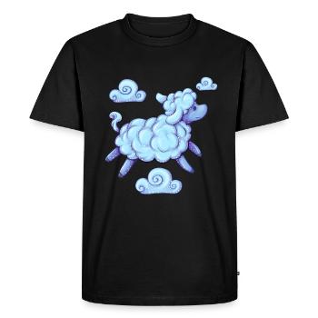 Mouton au-dessus des nuages - T-shirt Premium bio Homme - noir - Devant - Nico (187cm)