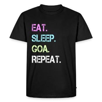 Goa Psytrance Trance Techno Rave - Men's Premium Organic T-Shirt - black - Front - Nico (187cm)