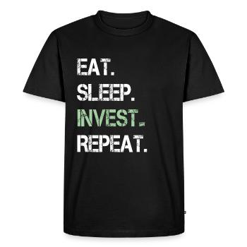 Investir finance actions boursières argent - T-shirt Premium bio Homme - noir - Devant - Nico (187cm)