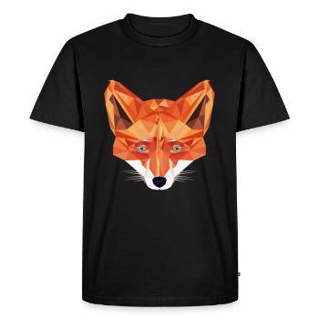 Fox Animal Abstract - Men's Premium Organic T-Shirt - black - Front - Nico (187cm)