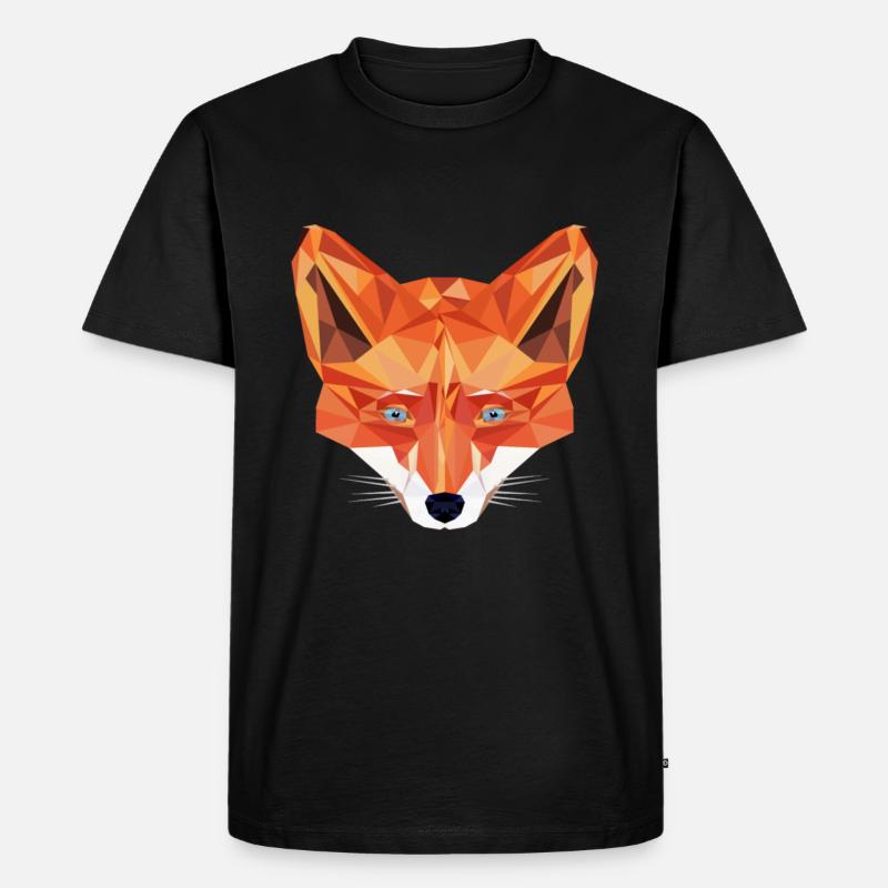 Fuchs Tier Abstrakt - Männer Premium Bio T-Shirt - Schwarz
