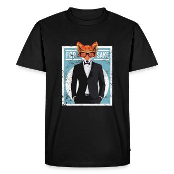Fox Animal Abstract - Men's Premium Organic T-Shirt - black - Front - Nico (187cm)