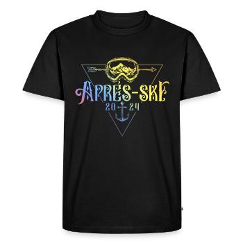 Après Ski 2024 Ski Mountains Colorful - Men's Premium Organic T-Shirt - black - Front - Nico (187cm)