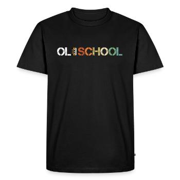 Old School Cassette - Vintage - Men's Premium Organic T-Shirt - black - Front - Nico (187cm)