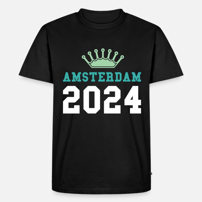 Amsterdam 2024 Krone - Männer Premium Bio T-Shirt - Schwarz