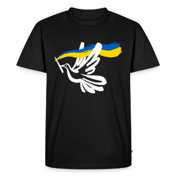 Solidarity and peace for Ukraine - Men's Premium Organic T-Shirt - black - Front - Nico (187cm)