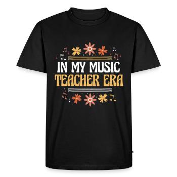 À l’époque de mon professeur de musique, musicien d’école - T-shirt Premium bio Homme - noir - Devant - Nico (187cm)