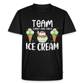 Team Mint Choc Crème glacée Cornet Crème glacée Crème glacée - T-shirt Premium bio Homme - noir - Devant - Nico (187cm)