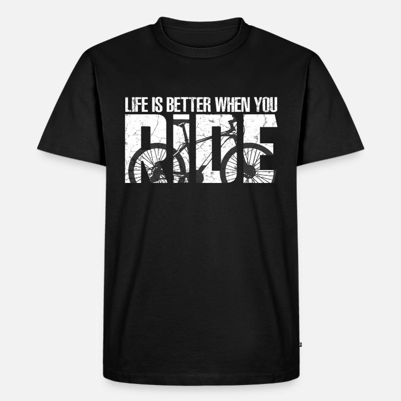 Radfahrer - Männer Premium Bio T-Shirt - Schwarz