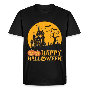 Halloween Bat Pumpkin - Men's Premium Organic T-Shirt - black - Front - Nico (187cm)