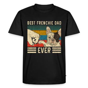 Meilleur papa Frenchie de tous les temps Français Bulldog Papa - T-shirt Premium bio Homme - noir - Devant - Nico (187cm)