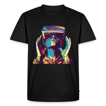 Réalité virtuelle - Immergez-vous dans un - T-shirt Premium bio Homme - noir - Devant - Nico (187cm)