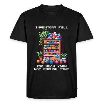 Inventory Full | Too much wool | Crochet - Men's Premium Organic T-Shirt - black - Front - Nico (187cm)