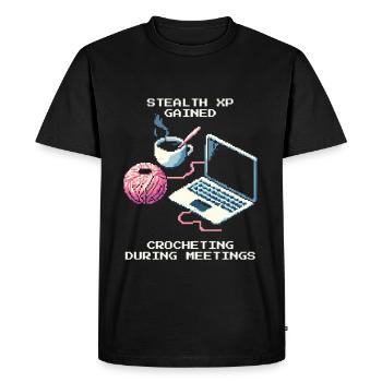 Crochet furtif en réunion | Fil fait à la main - T-shirt Premium bio Homme - noir - Devant - Nico (187cm)