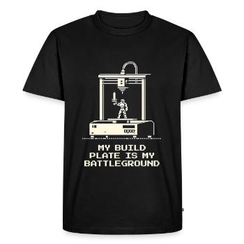 Print Bed = | 3D Printing Calibration - Men's Premium Organic T-Shirt - black - Front - Nico (187cm)