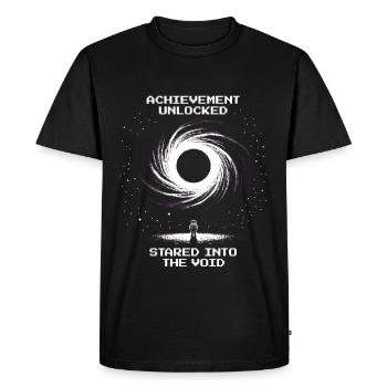 Achievement: A look into space | Astronomy Stars - Men's Premium Organic T-Shirt - black - Front - Nico (187cm)