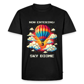 Biome du ciel atteint | Vol en montgolfière Thermiques Ciel - T-shirt Premium bio Homme - noir - Devant - Nico (187cm)