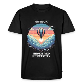 Skybox rendered to perfection | Sky Balloon Ride - Men's Premium Organic T-Shirt - black - Front - Nico (187cm)