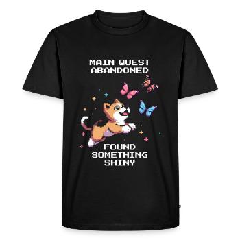 Distraction +100 | ADHD Focus Loss Classic - Men's Premium Organic T-Shirt - black - Front - Nico (187cm)