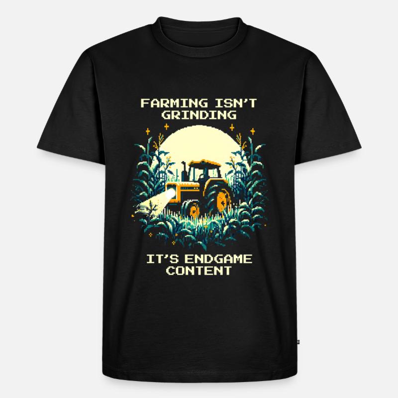 Landwirtschaft = Endgame | Kein Tutorial-Modus - Männer Premium Bio T-Shirt - Schwarz