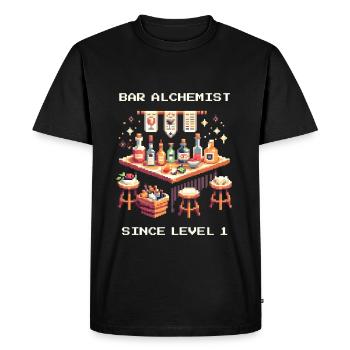 Bar Alchemist | Mixology active since level 1 - Men's Premium Organic T-Shirt - black - Front - Nico (187cm)