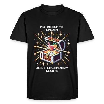 Boissons légendaires | Pas de debuffs, seulement des coups critiques - T-shirt Premium bio Homme - noir - Devant - Nico (187cm)