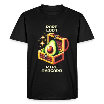 Butin rare | Goutte d’avocat parfaitement mûre - T-shirt Premium bio Homme - noir - Devant - Nico (187cm)