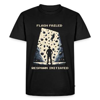 Echec de la mémoire Flash | Bloc Pixel Art Crash Pad - T-shirt Premium bio Homme - noir - Devant - Nico (187cm)