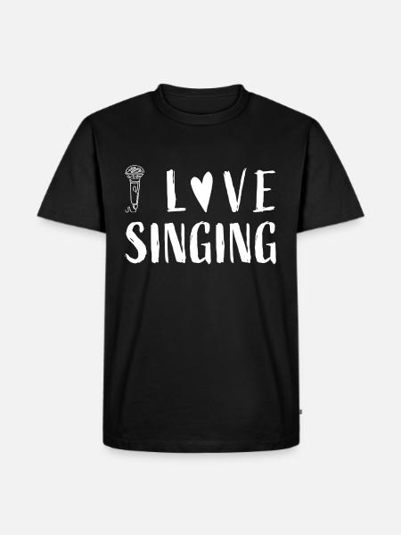 I love singing - Mikrofon Sänger Sängerin - Männer Premium Bio T-Shirt - Schwarz