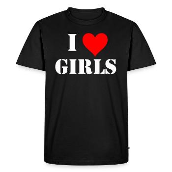 J'AIME LES FILLES - T-shirt Premium bio Homme - noir - Devant - Nico (187cm)