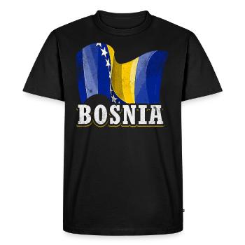 Drapeau de la Bosnie - T-shirt Premium bio Homme - noir - Devant - Nico (187cm)