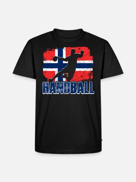 Handball Norwegen - Männer Premium Bio T-Shirt - Schwarz