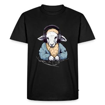 Liko le mouton mélomane - T-shirt Premium bio Homme - noir - Devant - Nico (187cm)