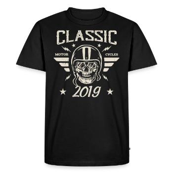 Vintage Classic Birthday Gift Born in 2019 - Men's Premium Organic T-Shirt - black - Front - Nico (187cm)
