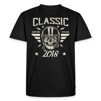 Vintage Classic Birthday Gift Born in 2018 - Men's Premium Organic T-Shirt - black - Front - Nico (187cm)